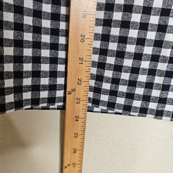Maeve Anthropologie Gingham Pencil Skirt Black White Tie Waist Knit Medium - Picture 5 of 7